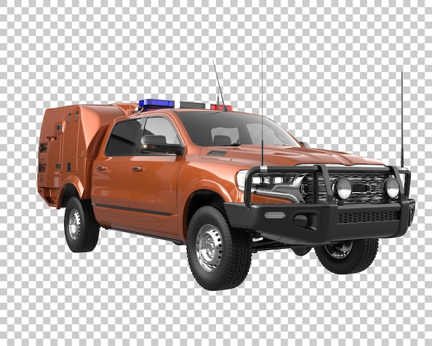 Kleintransporter auf transparentem Hintergrund. 3D-Rendering - Abbildung