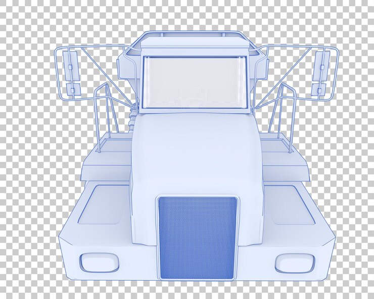 PSD kloubový sklápěč na transparentním pozadí, 3d rendering ilustrace