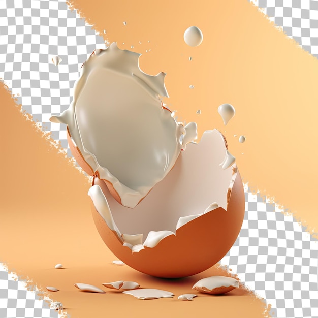 Knackendes Ei auf durchsichtigem Hintergrund