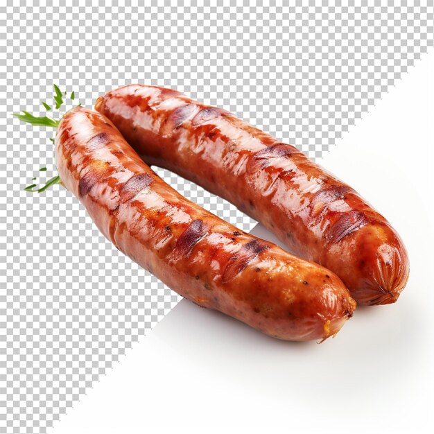 PSD knackwurst isolé sur un fond transparent