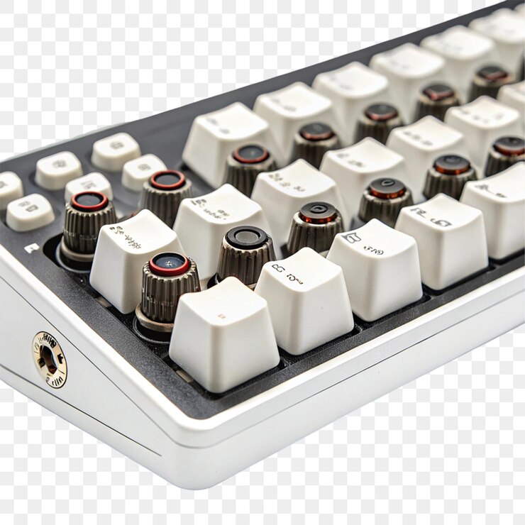 PSD knob keyboard isolated on transparent background