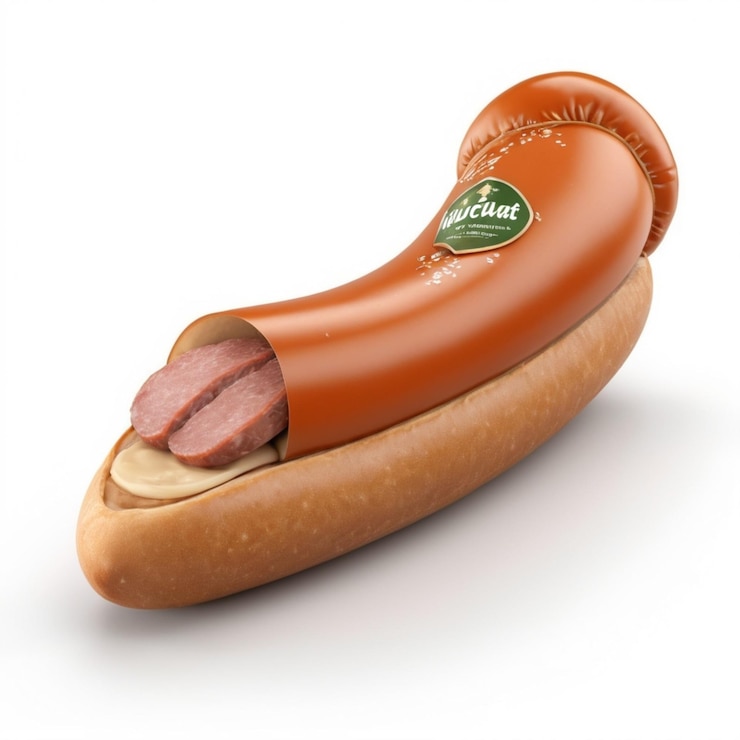 PSD knockwurst psd sobre un fondo blanco
