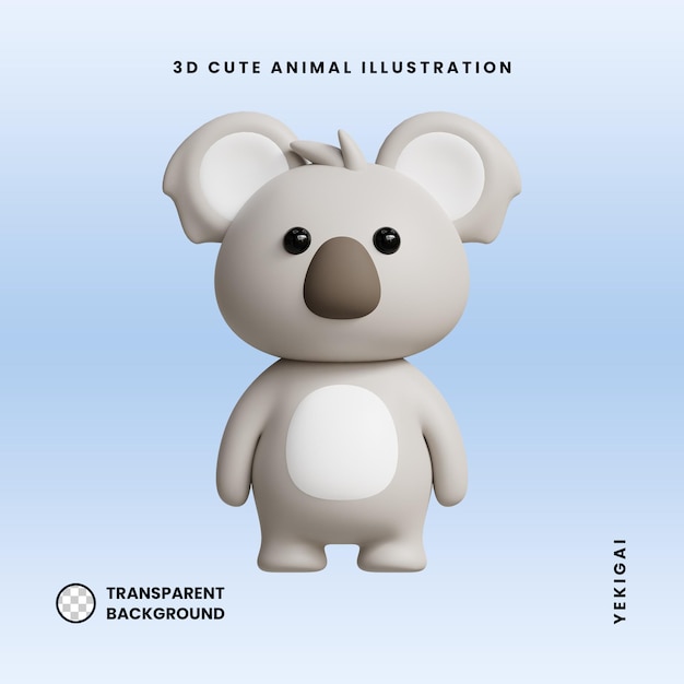 Koala 3D Ilustraciones de animales lindos