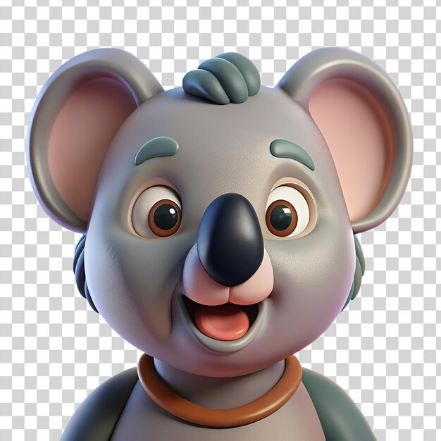 PSD koala feliz aislado sobre un fondo transparente