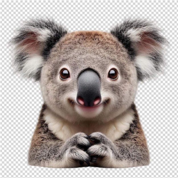 PSD un koala avec un nez noir et un nez noir