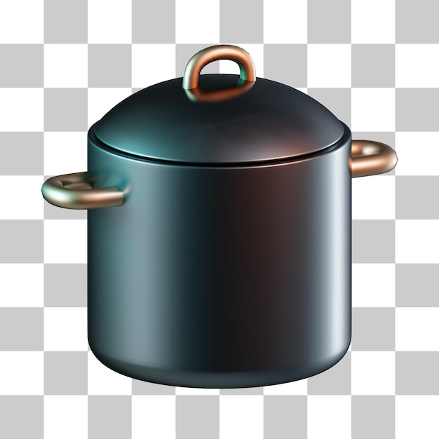 Kochtopf 3D-Symbol