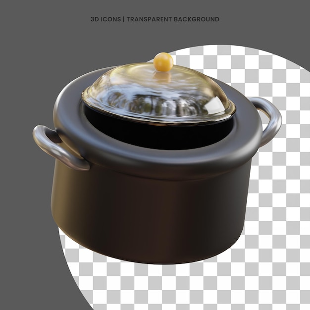 Kochtopf-Küchenutensilien 3D-Symbol