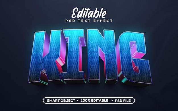 König 3d bearbeitbarer Texteffekt