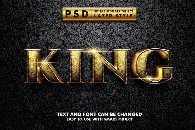 König Texteffekt Premium PSD mit intelligentem Objekt