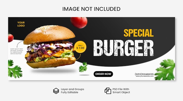 Köstliche Burger- und Lebensmittelmenü-Social-Media-Promotion-Quadrat-Banner-Vorlage