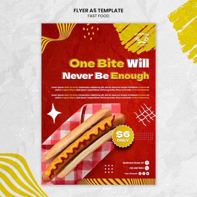 Köstliche Fast-Food-Flyer-Vorlage