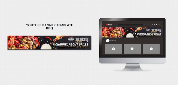 Köstliche Grill-YouTube-Banner-Vorlage