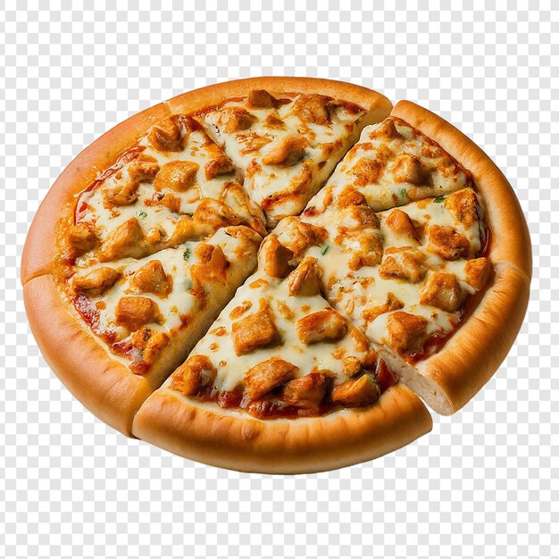 PSD köstliche hühnerkäse-pizza png isoliert auf durchsichtigem hintergrund