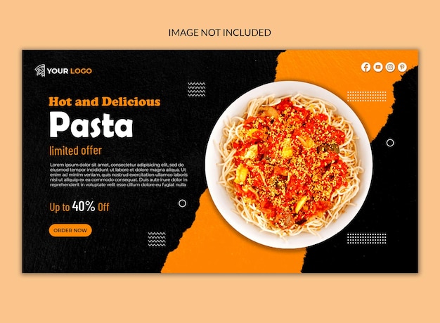 köstliche pasta social media wed banner vorlage