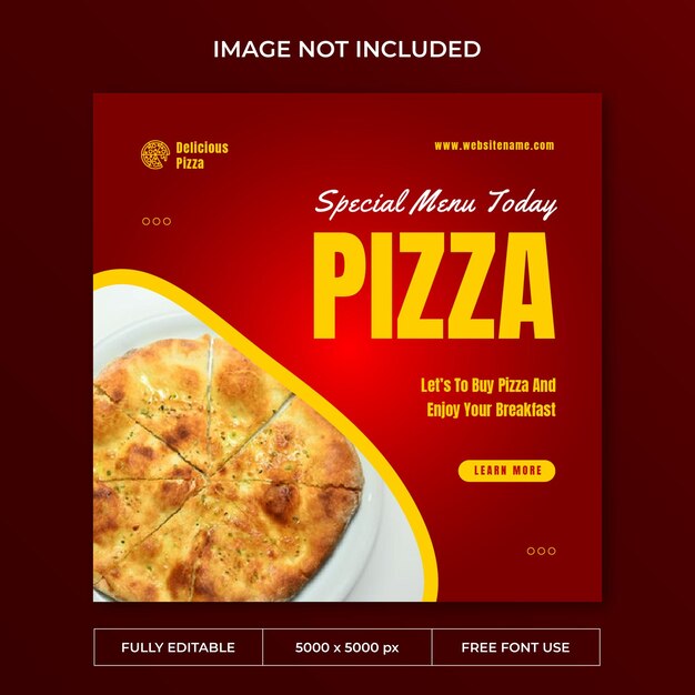 Köstliche pizza-instagram-post-social-media-vorlage