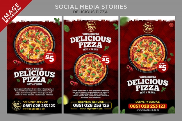 Köstliche Pizza Social Media Geschichten