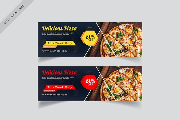 Köstliche pizza-web-banner-vorlage