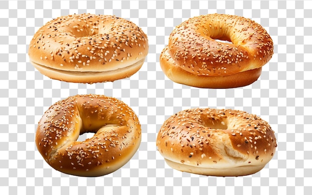 PSD köstliche sesam-bagels auf durchsichtigem hintergrund