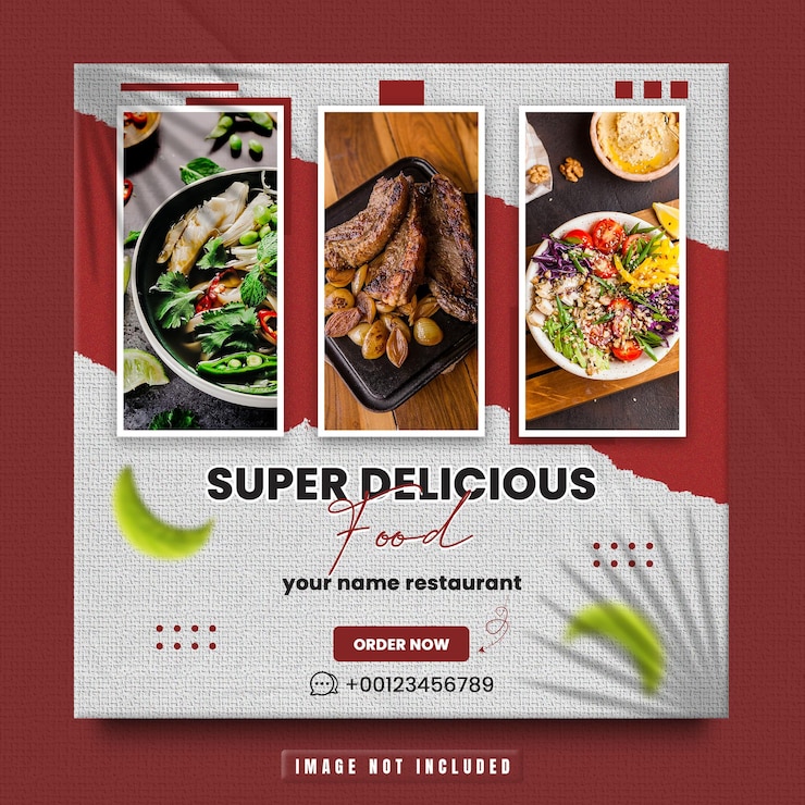 PSD köstliche speisekarte und restaurant-flyer-werbevorlage premium psd