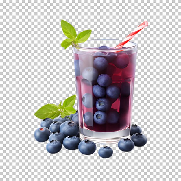 PSD köstlicher blaubeersmoothie auf durchsichtigem hintergrund