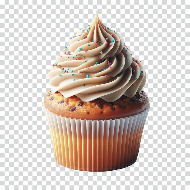 köstlicher Cupcake mit durchsichtigem Hintergrund.