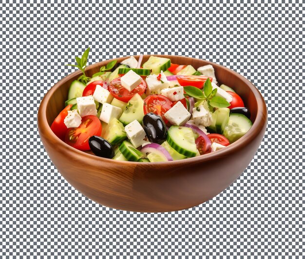 PSD köstlicher griechischer salat isoliert auf weißem hintergrund