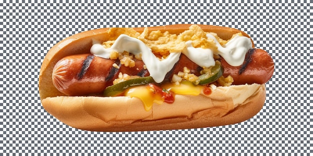 PSD köstlicher hotdog im new yorker stil isoliert auf transparentem hintergrund