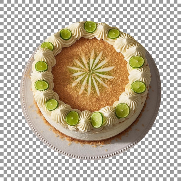 Köstlicher key-limetten-sahnekuchen isoliert auf transparentem hintergrund