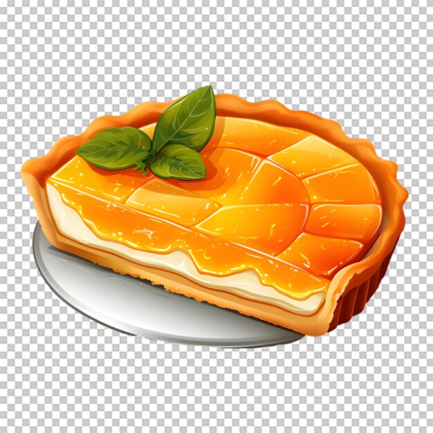 Köstlicher orangefarbener kuchen, isoliert auf einem transparenten hintergrund