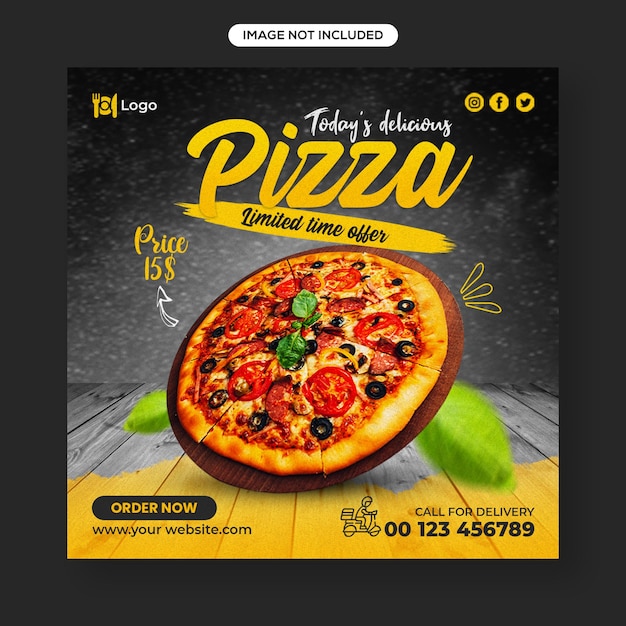 Köstlicher pizzaverkauf social media instagram post banner