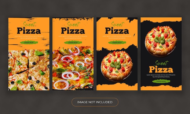 Köstliches essen pizza instagram geschichten vorlage pizza instagram geschichten bündeln