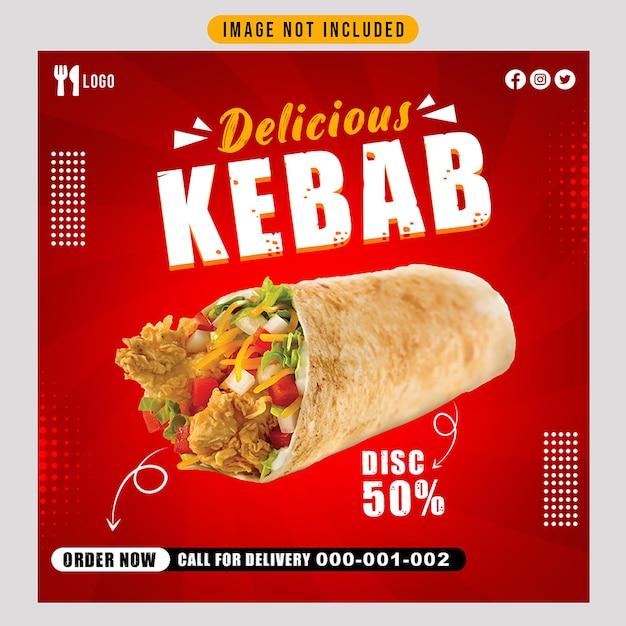 PSD köstliches kebab-plakatdesign