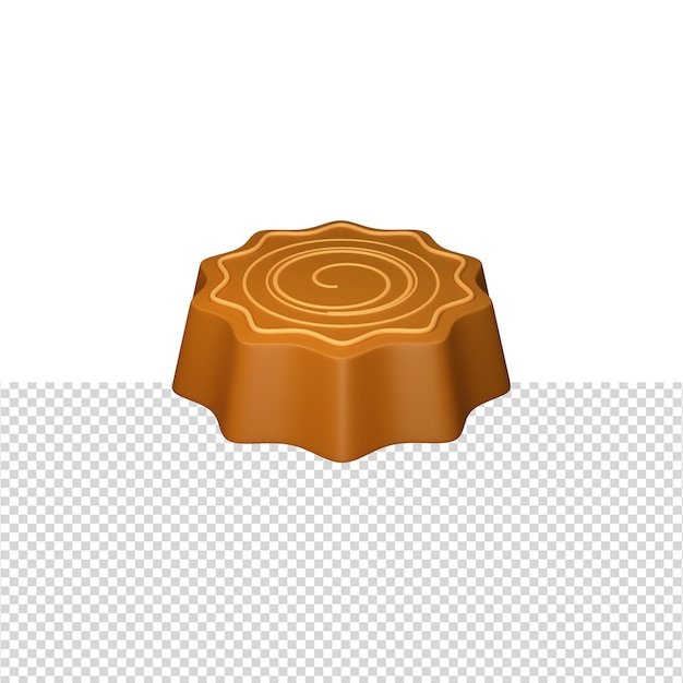 Köstliches mooncake-element 3d auf weißem png-hintergrund