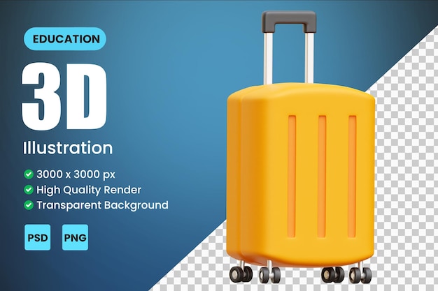 Koffer 3D-Symbol-Illustrationen