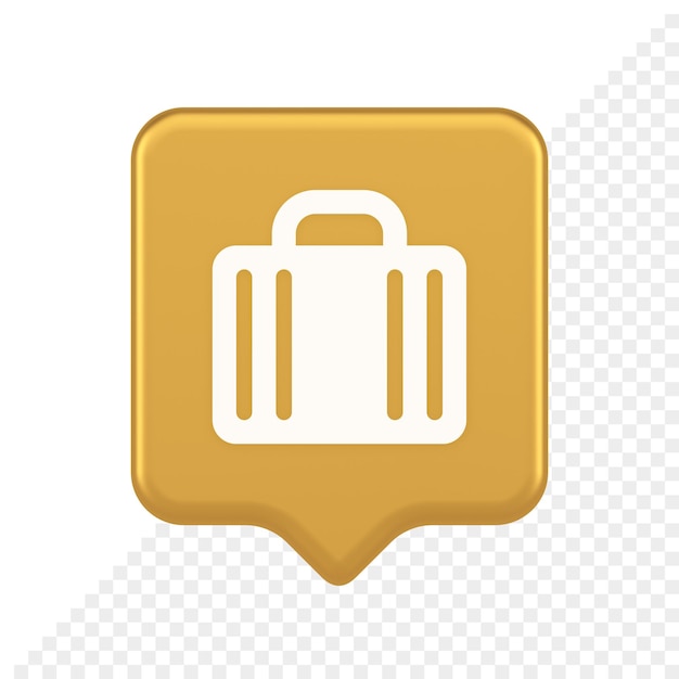 PSD koffer gepäck aktentasche schaltfläche büro business zubehör reisen tourismus element 3d-sprechblase symbol