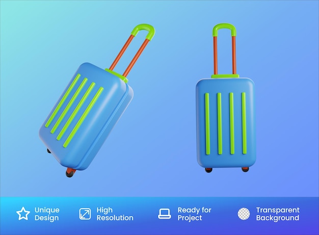 Koffer-Symbol 3D-Illustration isoliert