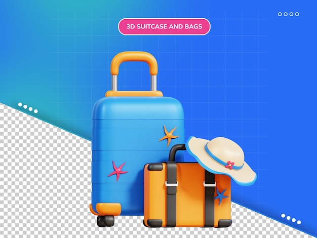 Koffer und Taschen 3D-Symbol