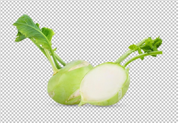 Kohlrabi isoliert auf alphaschicht