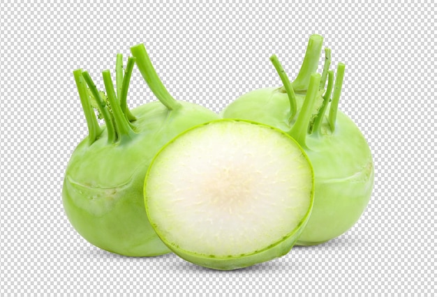 Kohlrabi isoliert auf Alphaschicht