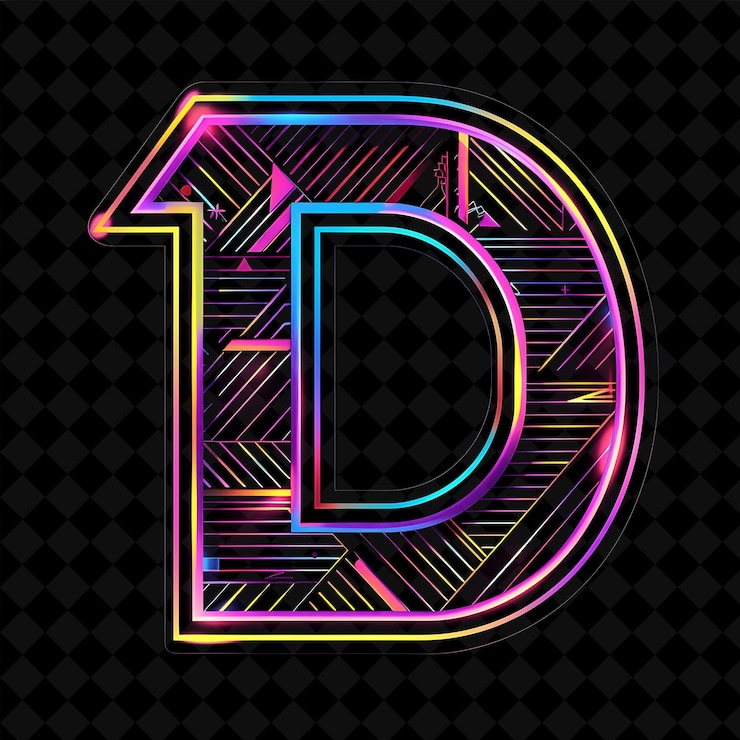 PSD koleksi png alfabet neon dan angka elemen desain tipografi bercahaya untuk seni grafis modern