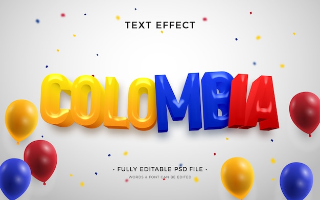 PSD kolumbien-texteffekt