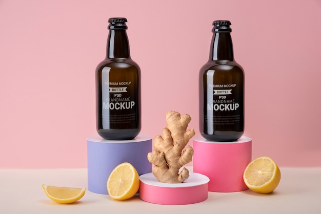 Kombucha-Verpackungsdesign-Mockup