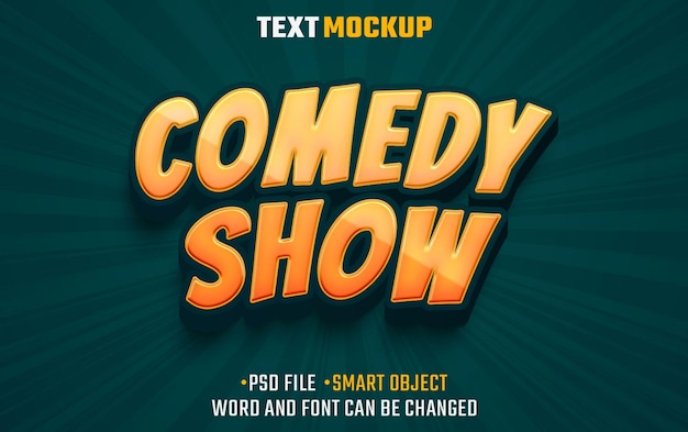 Komödie-Show-Text-Effekt 3D-Textfont-Effect
