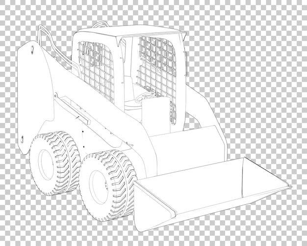 PSD kompaktlader auf transparentem hintergrund 3d-darstellung