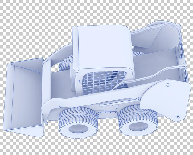 Kompaktlader auf transparentem Hintergrund 3D-Darstellung