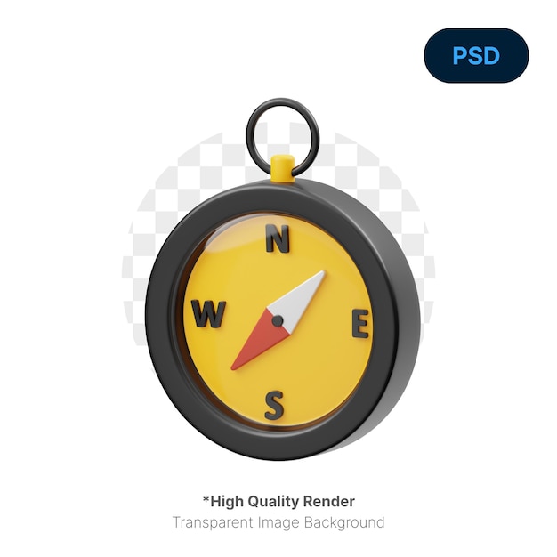 Kompassnavigation Camping 3D Icon Premium Psd