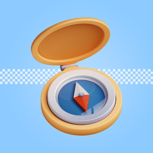Kompasssymbol 3d rendern isolierte Premium-psd