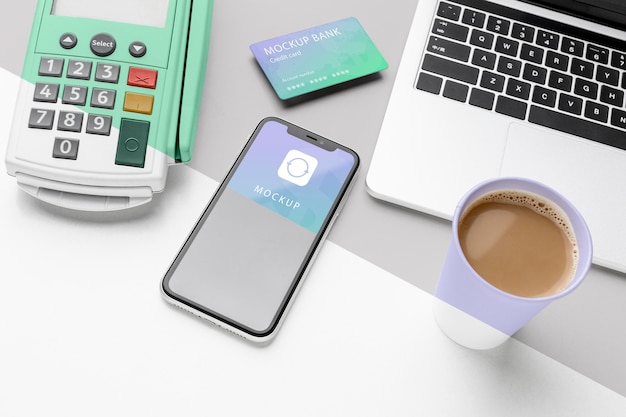 Komposition mit smartphone-zahlungs-app-mock-up