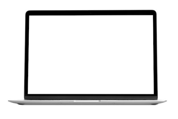 Komputer laptop modern dengan latar belakang putih