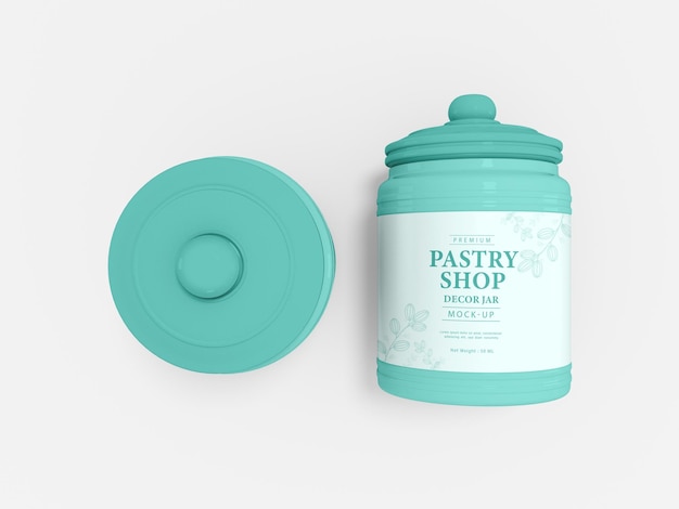 Konditorei dekor jar verpackung mockup